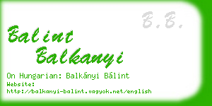 balint balkanyi business card